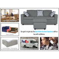 Adorn India Monteno L Shape 4 Seater Sofa Set (Grey) (3 Year Warranty)