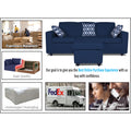 Adorn India Monteno L Shape 4 Seater Sofa Set (Blue) (3 Year Warranty)
