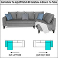 Adorn India Bryson L Shape 6 Seater Sofa Set Plain (Right Hand Side) (Grey) (3 Year Warranty)