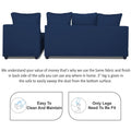 Adorn India Zink Straight line L Shape 6 Seater Sofa Plain Cushion (Blue)