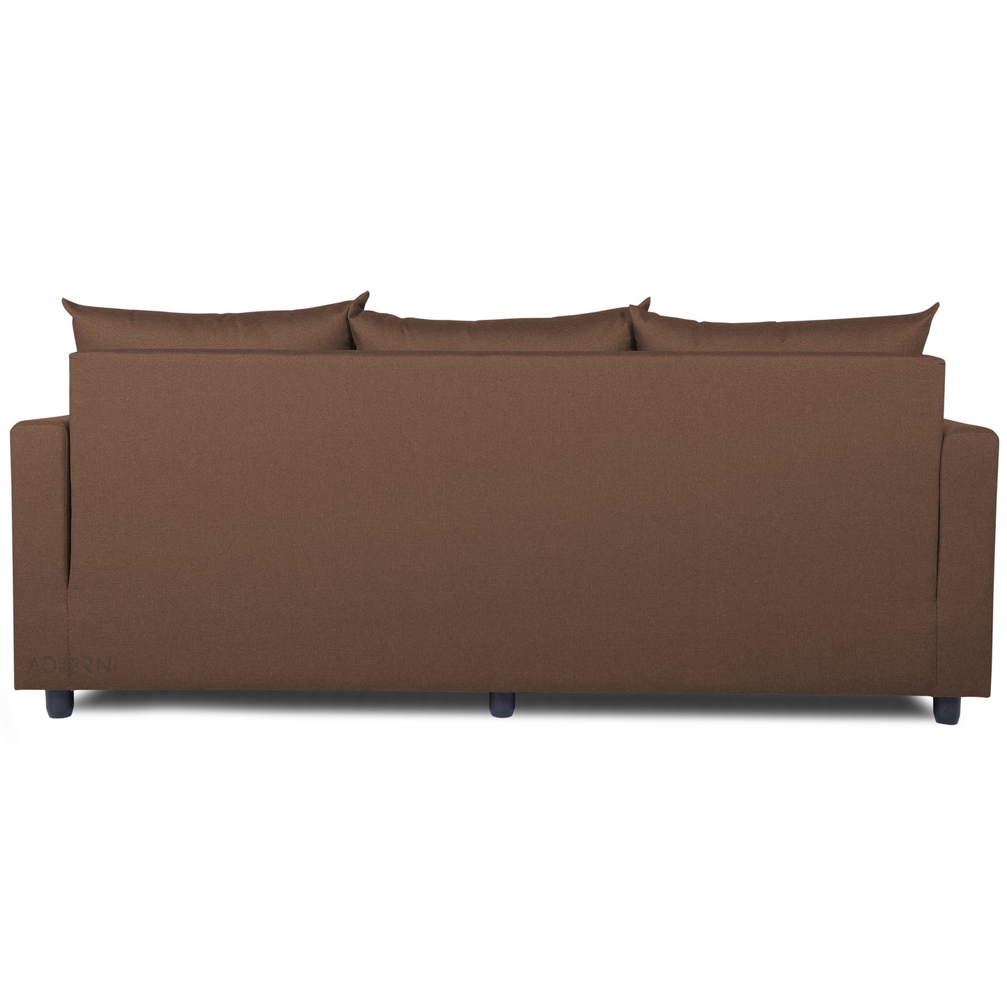 Adorn India Straight line Three Seater Sofa(Brown)