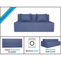 Adorn India Easy Three Seater Sofa Cum Bed Checks Design 5' x 6' (Grey)
