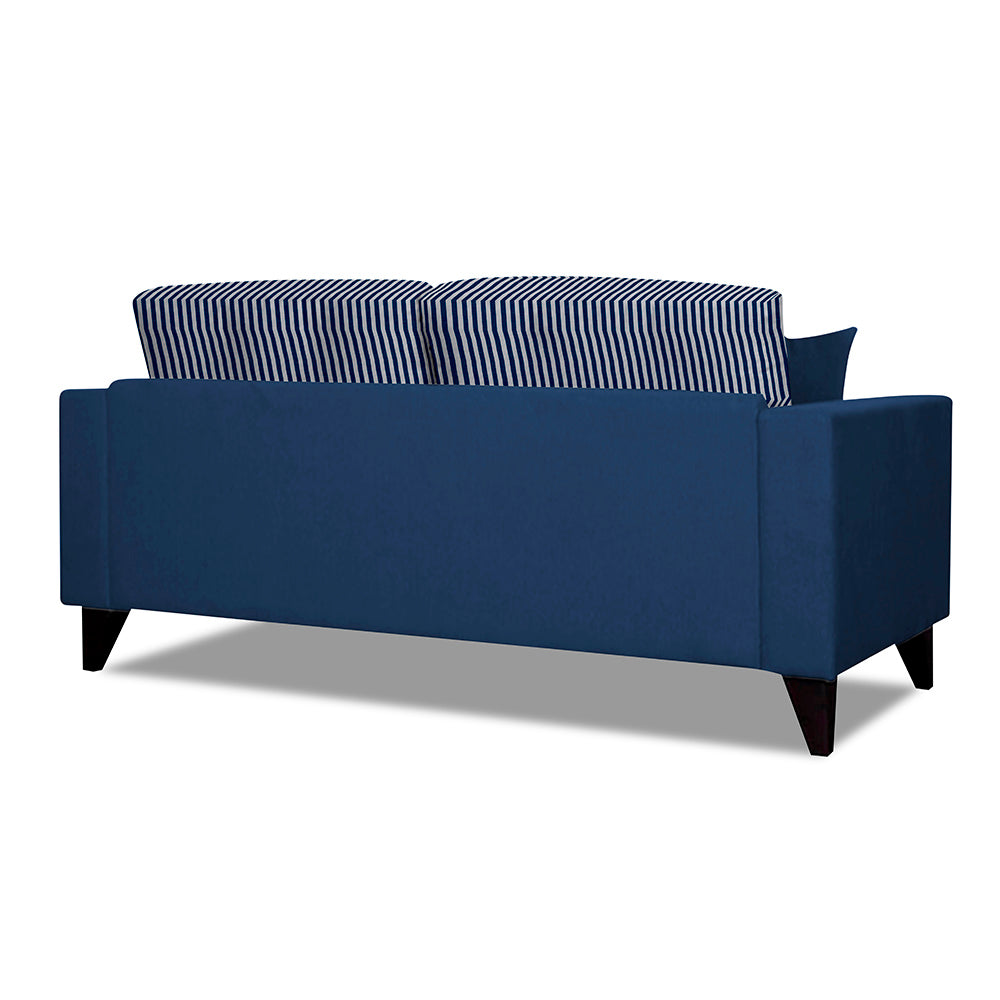 Adorn India Hector Stripes 3 Seater Sofa (Blue) Martin Plus