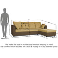 Zink Straight line L Shape 6 Seater Sofa Plain Cushion (Left Side Handle)(Brown & Beige)