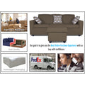Adorn India Monteno L Shape 4 Seater Sofa Set (Brown) (3 Year Warranty)