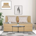 Adorn India Easy Highback Three Seater Sofa Cum Bed Rhombus 5' x 6' (Beige) (1 Year Warranty)