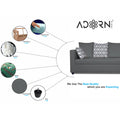Zink Straight Line L Shape 6 Seater Sofa Set Rhombus Cushion (Right Hand Side) (Grey)