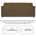 Adorn India Rio Highback 3 Seater Sofa (Brown & Beige) (3 Year Warranty)
