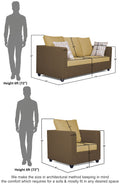 Zink Straight Line 3-1-1 5 Seater Sofa Set (Brown & Beige)