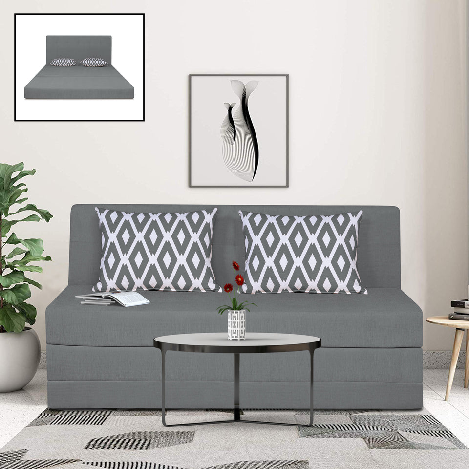 3 Seater Sofa Cum Bed Easy Highback Rhombus 5x6 (Grey)