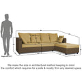 Adorn India Zink Straight line Wooden L Shape 5 Seater Sofa with Plain Cushion (Brown & Beige)