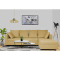 Zink Straight line L Shape 6 Seater Sofa Plain Cushion (Beige)