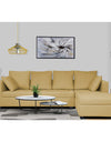 Adorn India Zink Straight line L Shape 5 Seater Sofa Plain Cushion (Beige)