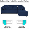 Adorn India Zink Straight line L Shape 6 Seater Sofa Plain Cushion (Blue)