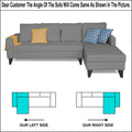 Adorn India Hallton Plain L Shape 6 Seater Sofa Set RHS (Grey) (3 Year Warranty)