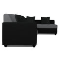 Rio Decent L Shape 6 Seater coner Sofa Set (Right Side Handle) (Grey & Black)