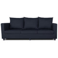 Adorn India Straight Line Three Seater Sofa(Black)
