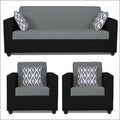Adorn India Rio Highback 3-1-1 5 Seater Sofa Set (Black & Grey)