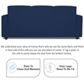 Adorn India Monteno L Shape 4 Seater Sofa Set (Blue) (3 Year Warranty)