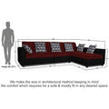 Adorn India Rio High Back L Shape 6 Seater Sofa Set (Right Hand Side) (Maroon & Black)