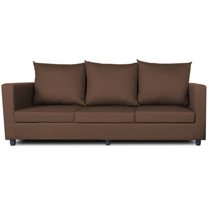 Adorn India Straight line Three Seater Sofa(Brown)