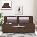Adorn India Easy Highback Three Seater Sofa Cum Bed Wave 6' x 6' (Brown) (1 Year Warranty)