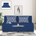 Adorn India Easy Highback Three Seater Sofa Cum Bed Rhombus 6' x 6' (Blue) (1 Year Warranty)