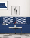 Adorn India Easy Highback Three Seater Sofa Cum Bed Rhombus 6' x 6' (Blue)