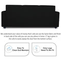 Adorn India Monteno 3 Seater Sofa (Black) (3 Year Warranty)