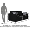 Adorn India Rio Highback 3 Seater Sofa (Black) (3 Year Warranty)