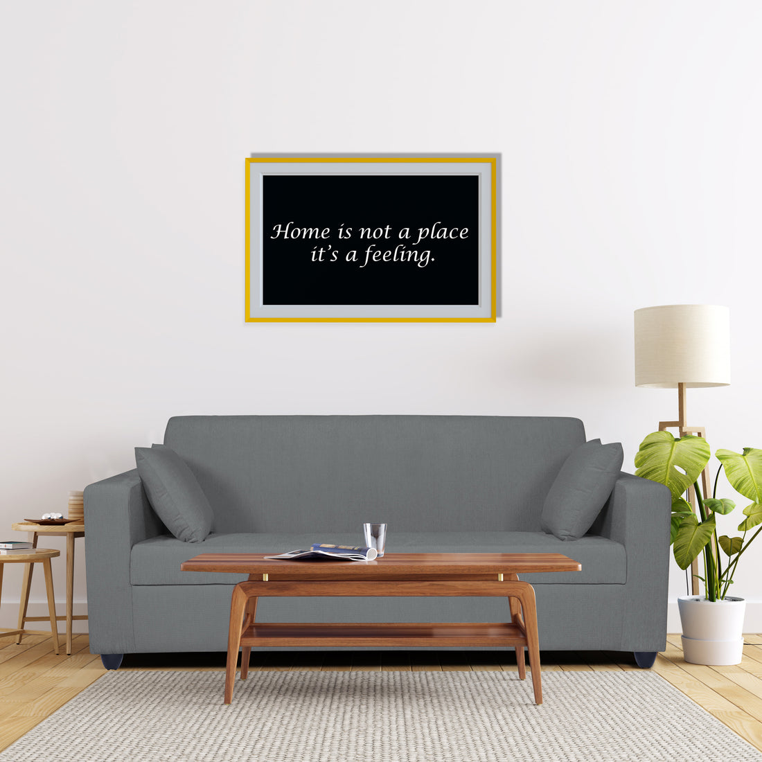 Adorn India Rio Decent 3 Seater Sofa(Grey) (3 Year Warranty)