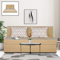 Adorn India Easy Highback Three Seater Sofa Cum Bed Rhombus 6' x 6' (Beige) (1 Year Warranty)