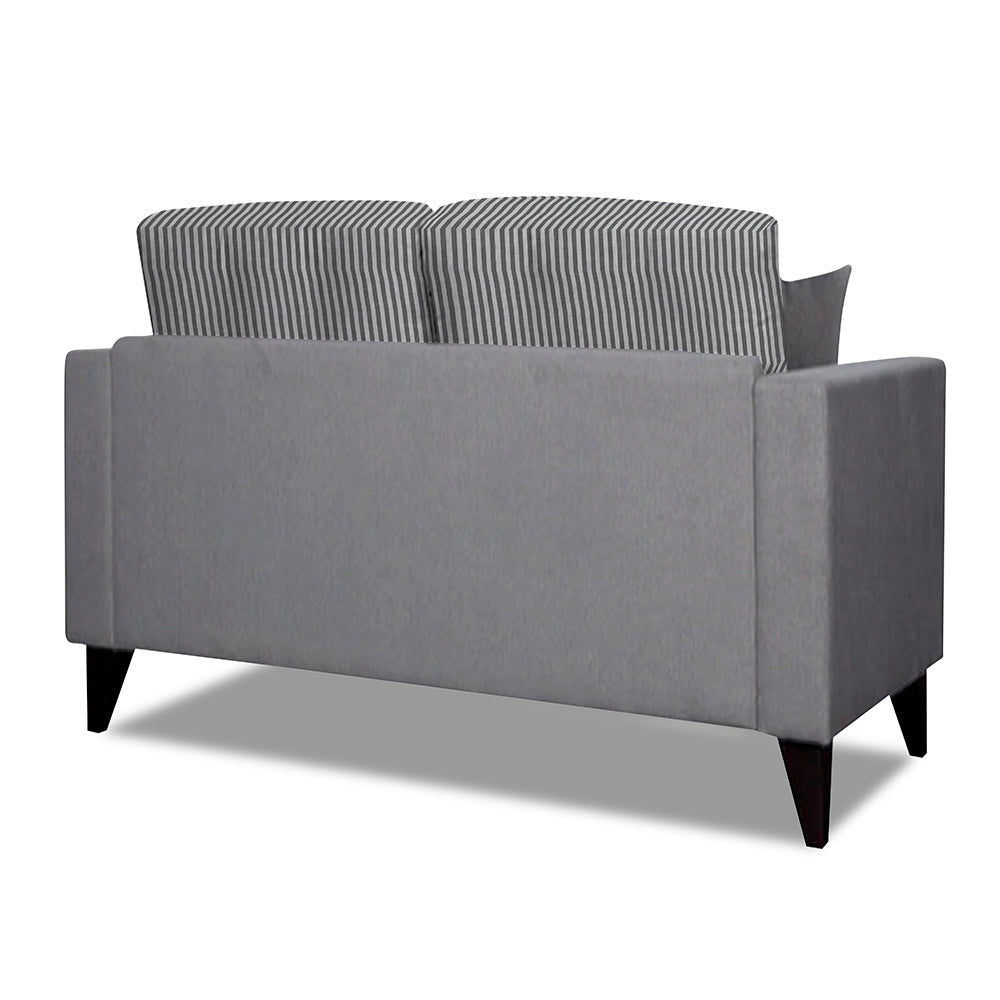 Adorn India Hector Stripes 2 Seater Sofa (Grey) Martin Plus