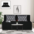 Adorn India Easy Highback Three Seater Sofa Cum Bed Rhombus 6' x 6' (Black) (1 Year Warranty)