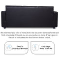 Adorn India Monteno Leatherette 3 Seater Sofa (Black) (3 Year Warranty)