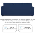 Adorn India Monteno 3 Seater Sofa (Blue) (3 Year Warranty)