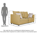 Adorn India Zink Straight Line 3 Seater Sofa (Beige)