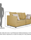 Adorn India Zink Straight Line 3 Seater Sofa (Beige)