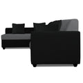Rio Decent L Shape 6 Seater Left Side Handle Corner Sofa Set (Grey and Black)
