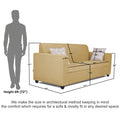 Adorn India Rio Highback 3 Seater Sofa (Beige) (3 Year Warranty)