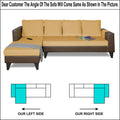 Adorn India Ashley L Shape 6 Seater Sofa Set Leatherette Fabric Plain (Left Hand Side) (Brown & Beige) (3 Year Warranty)