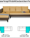 Adorn India Ashley L Shape 5 Seater Sofa Set Leatherette Fabric Plain (Left Hand Side) (Brown & Beige)