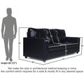 Adorn India Astor Leatherette 3-Person Sofa (Black) (3 Year Warranty)