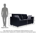 Adorn India Rio Highback Leatherette 3 Seater Sofa (Black) (3 Year Warranty)