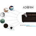 Adorn India Monteno Leatherette 3 Seater Sofa (Brown) (3 Year Warranty)