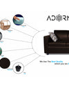 Adorn India Monteno Leatherette 3 Seater Sofa (Brown)
