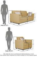 Adorn India Rio Highback 3+1+1 5 Seater Sofa Set (Beige) (3 Year Warranty)