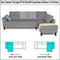 Adorn India Maddox Stripes L Shape 6 Seater Sofa Set RHS (Grey) (3 Year Warranty)