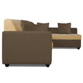Rio Decent L Shape 6 Seater Sofa Set Right Side Handle (Brown & Beige)