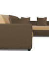 Adorn India Rio Decent L Shape 6 Seater corner Sofa Set (Right Side Handle) (Brown & Beige)